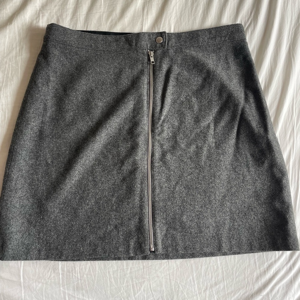 Madewell NWT Size 12 Wool-blend A Line Front Zipper Skirt